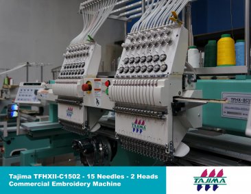 USED Tajima TFHXII-C1502 - 2 Heads - 15 Needles - Commercial